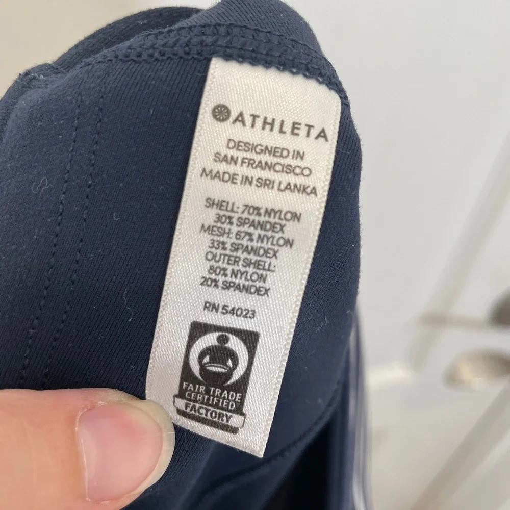 Athleta Skort Navy Blue White Striped Active‎ Built-In Shorts Tennis Golf Swim S